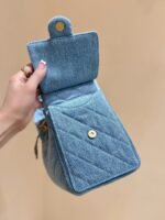 CC 25 HANDBAG IN BLUE 30 DENIM GOLD HARDWARE - Image 12
