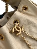 CC 25 MINI HANDBAG 22CM IN BEIGE GRAINED CALFSKIN GOLD HARDWARE - Image 12