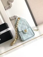 CC 25 MINI HANDBAG 22CM IN BABY BLUE GRAINED CALFSKIN GOLD HARDWARE - Image 15