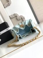 CC 25 MINI HANDBAG 22CM IN BABY BLUE GRAINED CALFSKIN GOLD HARDWARE - Image 13