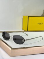 FIRST CRYSTAL RIMLESS OVAL FRAME SUNGLASSES FE4075US IN METAL - Image 11