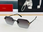 PANTHÈRE RIMLESS GEOMETRIC FRAME SUNGLASSES CT0504S IN METAL - Image 12