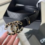 CHANEL 25S BELT 30 MM IN BLACK CALFSKIN 616607 - Image 8