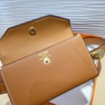 HM KELLY POCKET 18MM BELT CINNAMON BROWN LEATHER GOLD HARDWARE - Image 13