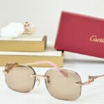 PANTHÈRE RIMLESS RECTANGULAR FRAME SUNGLASSES CT0687S IN METAL - Image 11