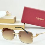 PANTHÈRE RIMLESS RECTANGULAR FRAME SUNGLASSES CT0687S IN METAL - Image 6