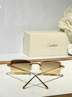 C DE RIMLESS SQUARE FRAME SUNGLASSES CT0610S IN METAL - Image 9