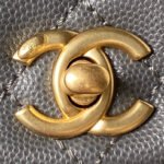 CHANEL 25S COCO HANDLE BAG 23 IN DARK GREY CAVIAR WITH GOLD HARDWARE - Image 3