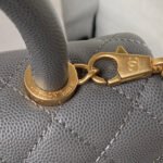 CHANEL 25S COCO HANDLE BAG 23 IN DARK GREY CAVIAR WITH GOLD HARDWARE - Image 13