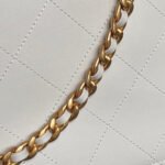 CHANEL 25S TOP HANDLE SHOULDER BAG 37 IN CREAM WHITE CALFSKIN WITH GOLD HARDWARE - Image 6