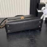 CHANEL 25S TOP HANDLE SHOULDER BAG 37 IN BLACK CALFSKIN WITH GOLD HARDWARE - Image 15
