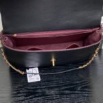 CHANEL 25S TOP HANDLE SHOULDER BAG 37 IN BLACK CALFSKIN WITH GOLD HARDWARE - Image 9