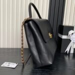 CHANEL 25S TOP HANDLE SHOULDER BAG 37 IN BLACK CALFSKIN WITH GOLD HARDWARE - Image 4