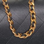 CHANEL 25S TOP HANDLE SHOULDER BAG 37 IN BLACK CALFSKIN WITH GOLD HARDWARE - Image 3