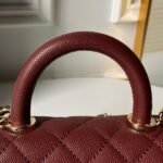 CHANEL 25S COCO HANDLE FLAP BAG 19 IN DARK RED CAVIAR - Image 4