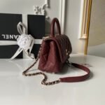 CHANEL 25S COCO HANDLE FLAP BAG 19 IN DARK RED CAVIAR - Image 2