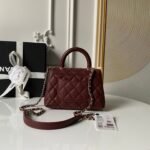 CHANEL 25S COCO HANDLE FLAP BAG 19 IN DARK RED CAVIAR - Image 6