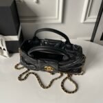 CHANEL 25S BOW BAG 26 IN BLACK LAMBSKIN WITH GOLD HARDWARE - Image 6