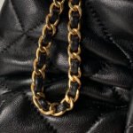 CHANEL 25S BOW BAG 26 IN BLACK LAMBSKIN WITH GOLD HARDWARE - Image 8