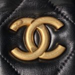CHANEL 25S BOW BAG 38 IN BLACK LAMBSKIN WITH GOLD HARDWARE - Image 11