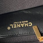 CHANEL 25S BOW BAG 38 IN BLACK LAMBSKIN WITH GOLD HARDWARE - Image 7
