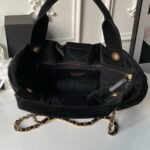 CHANEL 25S BOW BAG 38 IN BLACK VELVET WITH GOLD HARDWARE - Image 17