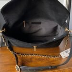 CHANEL 25S SHOULDER BAG 30 IN BLACK SUEDE WITH GOLD HARDWARE - Image 9