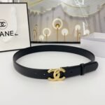 DOUBLE C BELT 30MM IN BLACK CALFSKIN WITH SHINY GOLD BUCKLE - Image 7
