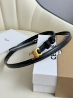 MINI TRIOMPHE BELT 13 MM BLACK LEATHER GOLD HARDWARE - Image 11