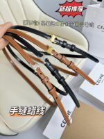 MINI TRIOMPHE BELT 13 MM BLACK LEATHER GOLD HARDWARE - Image 9