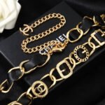 CHANEL 25S CHAIN BELT IN GOLD METALLIC AND BLACK CALFSKIN 614282 - Image 5