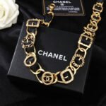 CHANEL 25S CHAIN BELT IN GOLD METALLIC AND BLACK CALFSKIN 614282 - Image 6