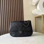 CHANEL 25S SHOULDER BAG 34 IN BLACK CALFSKIN - Image 10