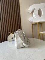 CHANEL 25S SHOULDER BAG 40 IN WHITE CAVIAR WITH SILVER HARDWARE - Image 4
