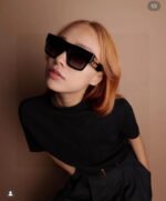RUNWAY SQUARE SUNGLASSES 513010 IN BLACK ACETATE - Image 17