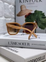 TRIOMPHE SUNGLASSES 552774 IN CARAMEL ACETATE TEXT LOGO - Image 4