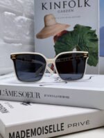 SQUARE SUNGLASSES 632885 IN WHITE ACETATE - Image 2