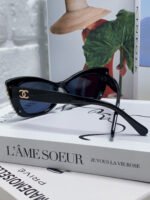 CAT EYE SUNGLASSES 632701 IN BLACK ACETATE EMBOSSED PEARL - Image 5