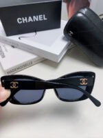 CAT EYE SUNGLASSES 632701 IN BLACK ACETATE EMBOSSED PEARL - Image 3
