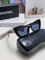 CAT EYE SUNGLASSES 632701 IN BLACK ACETATE EMBOSSED PEARL - Image 2