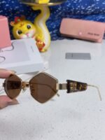 LOGO SUNGLASSES 560865 IN HAVANA ACETATE GOLD METAL BROWN LENS - Image 13