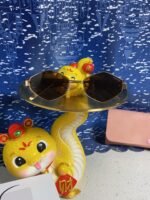 LOGO SUNGLASSES 560865 IN HAVANA ACETATE GOLD METAL BROWN LENS - Image 8