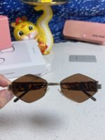 LOGO SUNGLASSES 560865 IN HAVANA ACETATE GOLD METAL BROWN LENS - Image 19