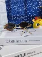 LOGO SUNGLASSES 560865 IN HAVANA ACETATE GOLD METAL BROWN LENS - Image 10