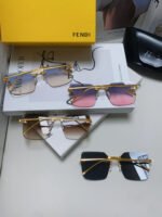 FIRST CRYSTAL SQUARE FRAME SUNGLASSES FE4082US IN METAL - Image 29