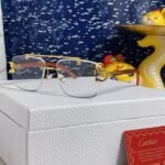 C DE SQUARE FRAME SUNGLASSES 522656 IN METAL AND WOODEN - Image 16