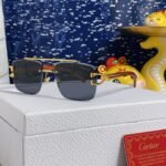 C DE SQUARE FRAME SUNGLASSES 522656 IN METAL AND WOODEN - Image 18