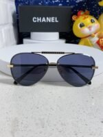 CAT EYE SUNGLASSES 641936 IN GOLD METAL BLACK LENSES - Image 12