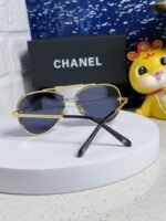 CAT EYE SUNGLASSES 641936 IN GOLD METAL BLACK LENSES - Image 5
