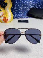 CAT EYE SUNGLASSES 641936 IN GOLD METAL BLACK LENSES - Image 7